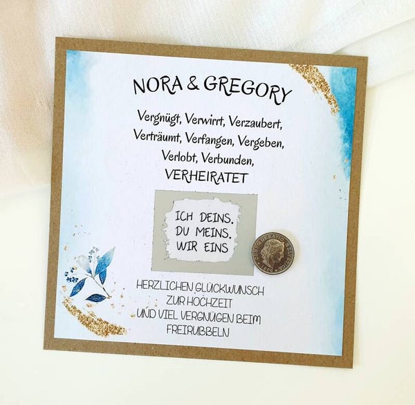 Botschafts Rubbelkarte Hochzeit VERHEIRATET