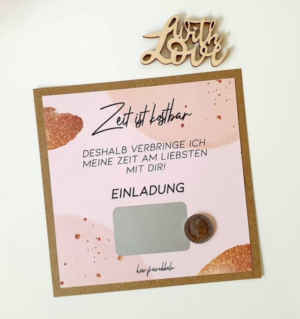 Einladungs Rubbelkarte GLACEESSEN
