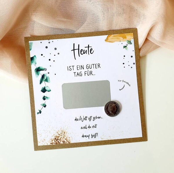 Einladungs Rubbelkarte SPAZIERGANG AM SEE