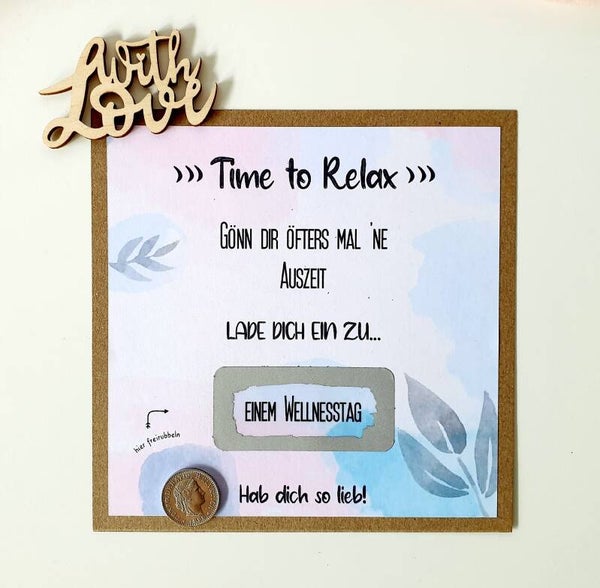Einladungs Rubbelkarte WELLNESSTAG