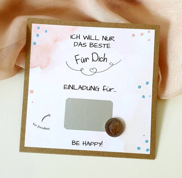 Einladungs Rubbelkarte FÜR DICH