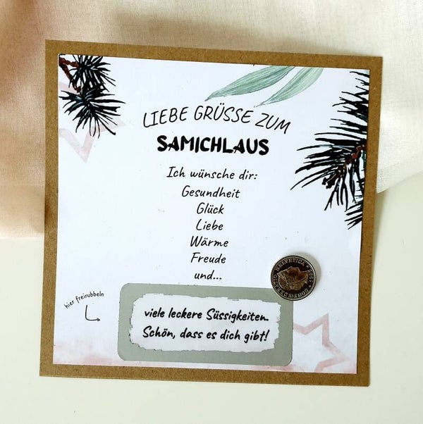 Botschafts Rubbelkarte Samichlaus SCHÖN, DASS ES DICH GIBT