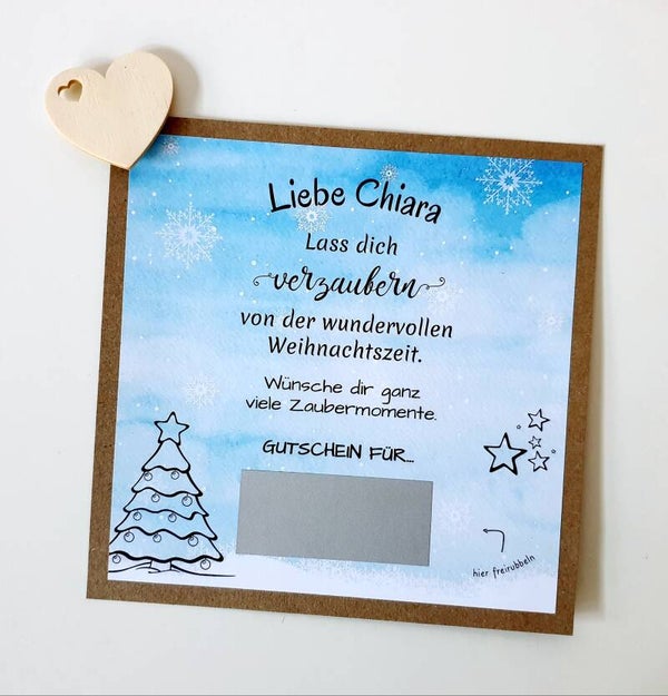 Gutschein Rubbelkarte Weihnachten LASS DICH VERZAUBERN