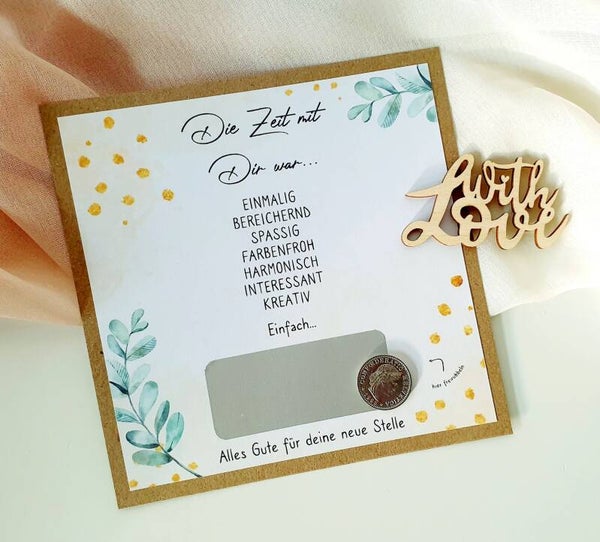 Botschafts Rubbelkarte Abschied Arbeitskollegen ZEIT MIT DIR