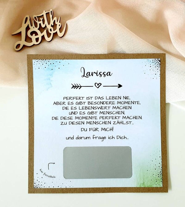 Botschafts Rubbelkarte GOTTI FRAGE Besondere Momente