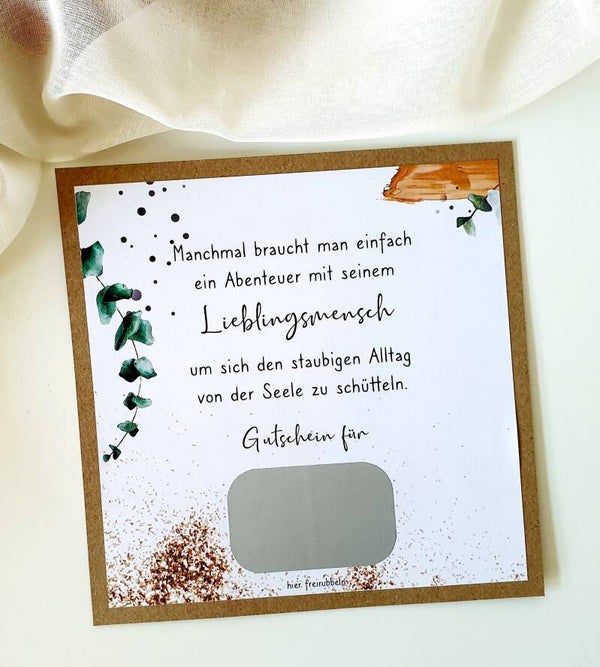 Gutschein Rubbelkarte Freundschaft ABENTEUER