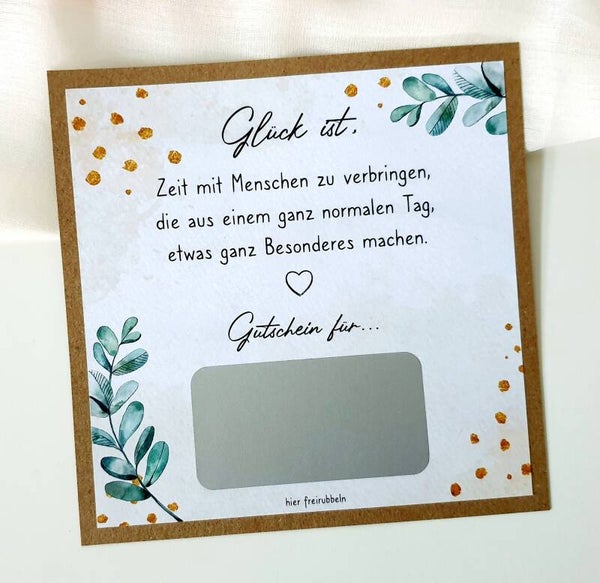 Gutschein Rubbelkarte Freundschaft GLÜCK IST