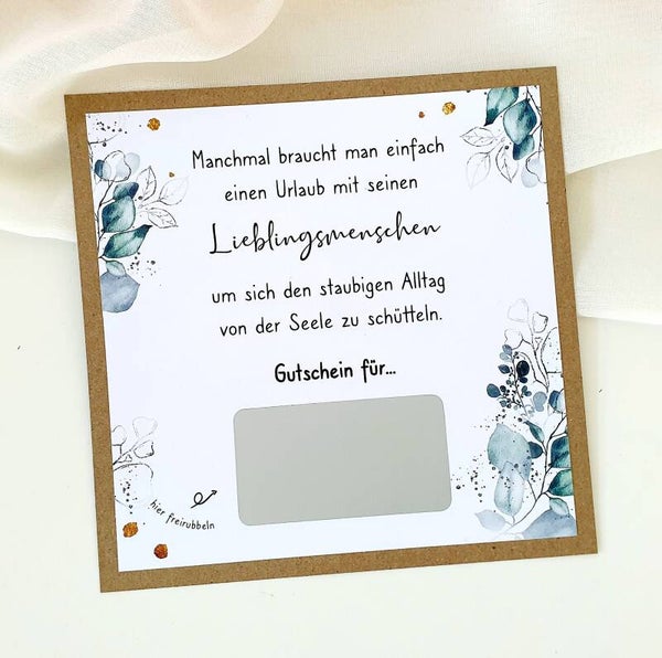 Gutschein Rubbelkarte Freundschaft URLAUB