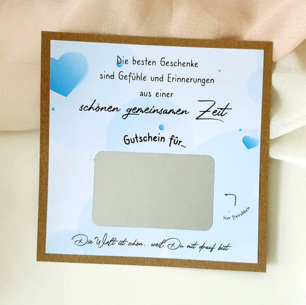 Gutschein Rubbelkarte Freundschaft GEMEINSAME ZEIT