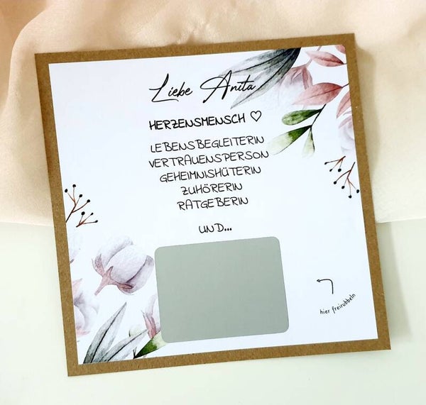 Botschafts Rubbelkarte GOTTI FRAGE Herzensmensch