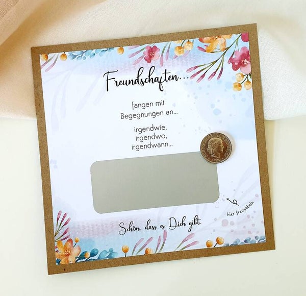 Botschafts Rubbelkarte Freundschaft FREUNDSCHAFTEN