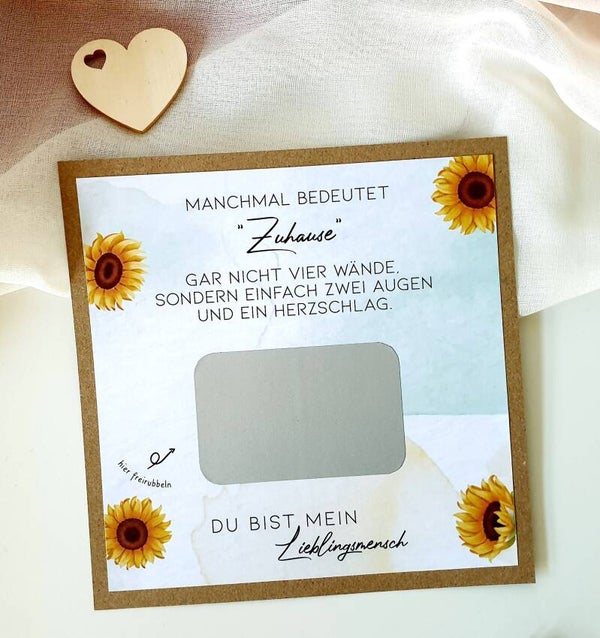 Botschafts Rubbelkarte Liebe ZUHAUSE