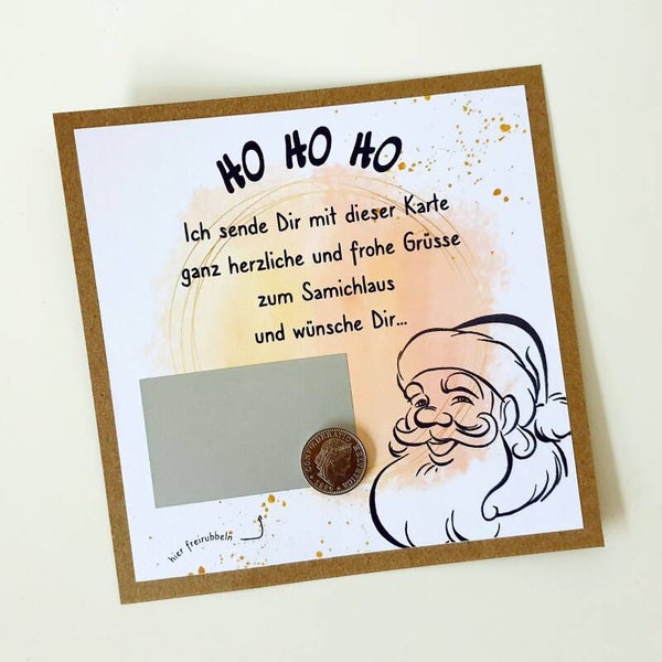 Botschafts Rubbelkarte Samichlaus HO HO HO