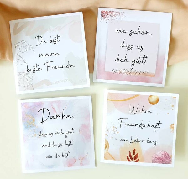 Grusskarten-Set FREUNDSCHAFT 4 Klappkarten