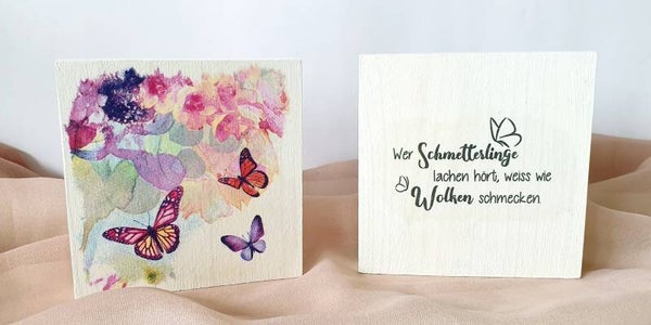 Mini Holzbilder im 2er Set SCHMETTERLINGE