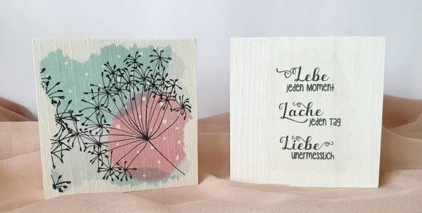Mini Holzbilder im 2er Set LEBE LACHE LIEBE