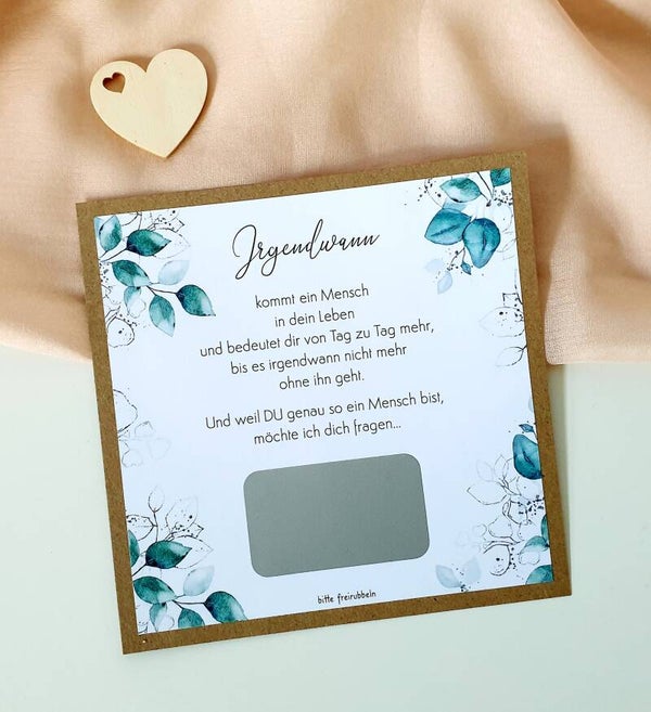 Botschafts Rubbelkarte GOTTI FRAGE Irgendwann2