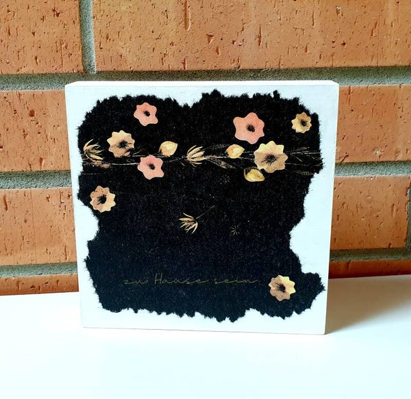 Holzbild ZU HAUSE SEIN