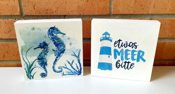 Holzbilder 2er Set MEER