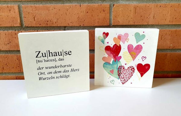 Holzbilder 2er Set ZUHAUSE
