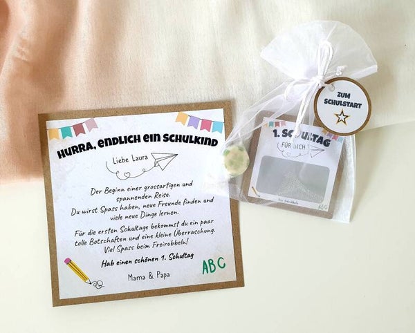 Botschafts-Rubbellos-Set zum Schulstart