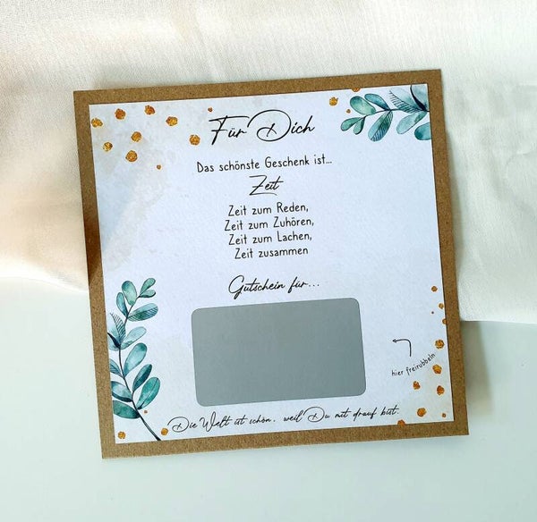 Gutschein Rubbelkarte Freundschaft FÜR DICH