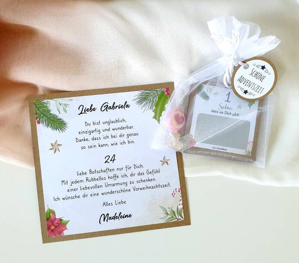 Rubbellos-Adventskalender für die beste Freundin