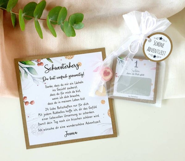 Rubbellos-Adventskalender Schwesterherz