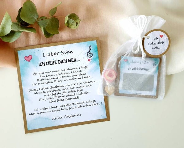 Botschafts-Rubbellos-Set Ich liebe dich weil...