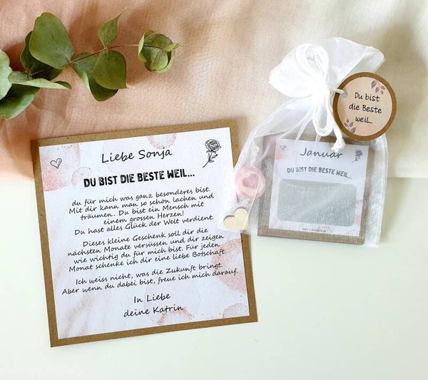 Botschafts-Rubbellos-Set Du bist die Beste weil...