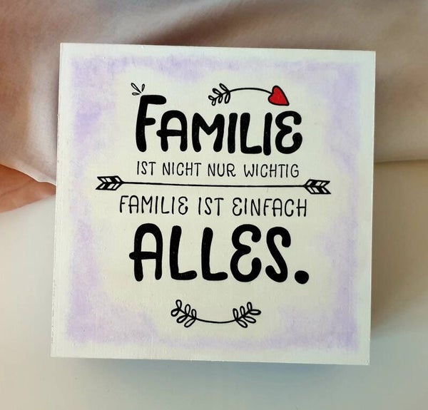 Holz Geschenkbox - Familie violett