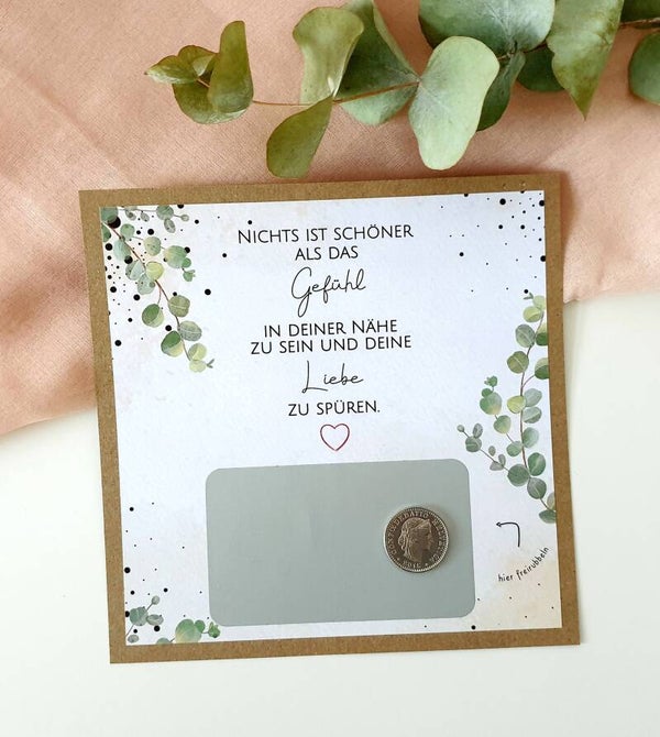 Botschafts Rubbelkarte Liebe DAS GEFÜHL