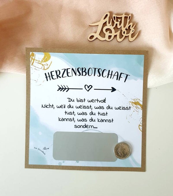 Botschafts Rubbelkarte Freundschaft HERZENSBOTSCHAFT