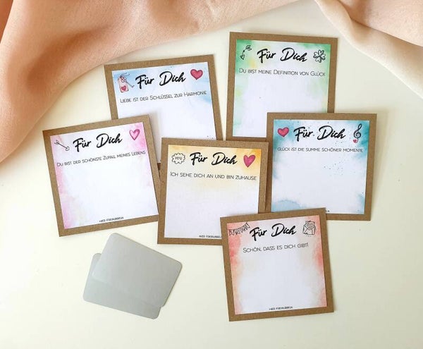 Rubbellos-Set Liebe mit Sprüchen zum selber beschriften