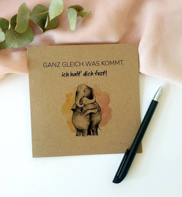 Grusskarte - Ich halt' dich fest