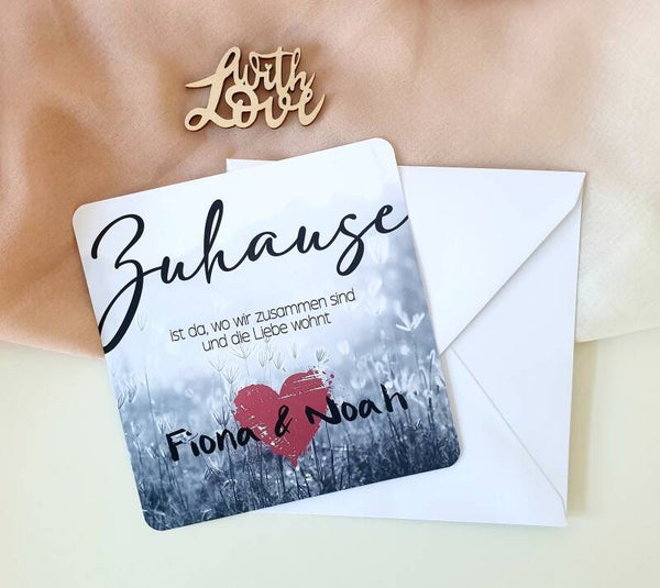 Karte - LIEBE - personalisiert - Zuhause