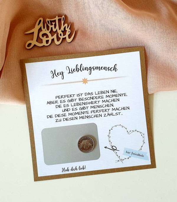 Botschafts Rubbelkarte Liebe - Du für mich!