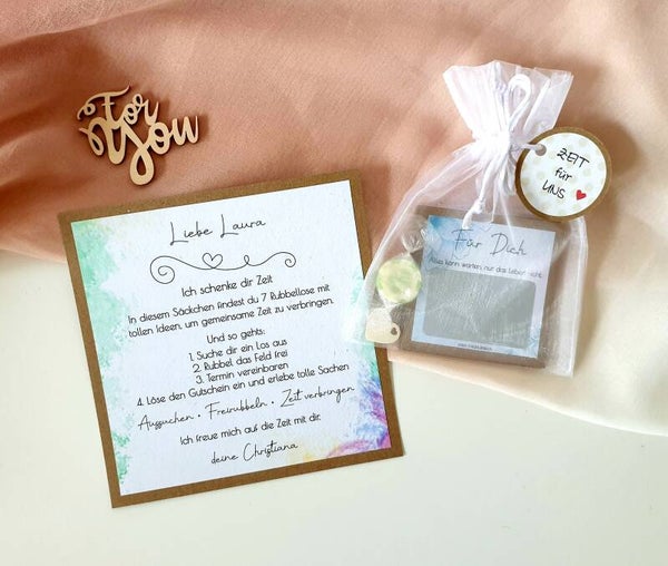 Gutschein-Rubbellos-Set "Ich schenke dir Zeit"