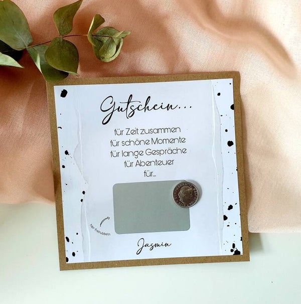 Gutschein Rubbelkarte ZEIT ZUSAMMEN