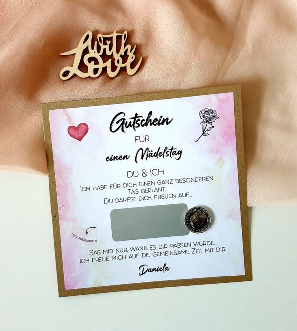 Gutschein Rubbelkarte MÄDELSTAG