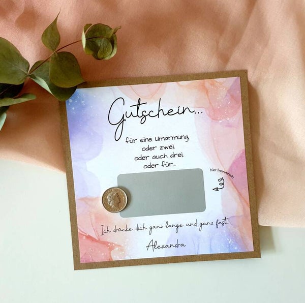 Gutschein Rubbelkarte EINE UMARMUNG