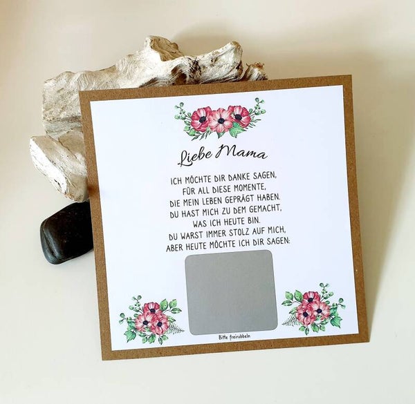 Botschafts Rubbelkarte Muttertag BIN STOLZ AUF DICH