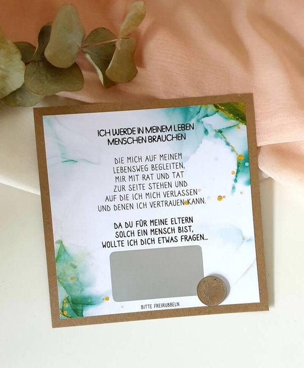 Botschafts Rubbelkarte GÖTTI FRAGE Lebensweg3