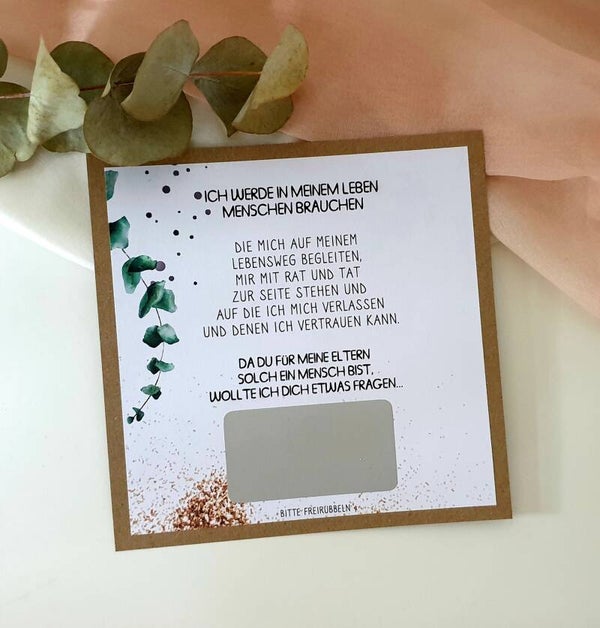 Botschafts Rubbelkarte GÖTTI FRAGE Lebensweg1