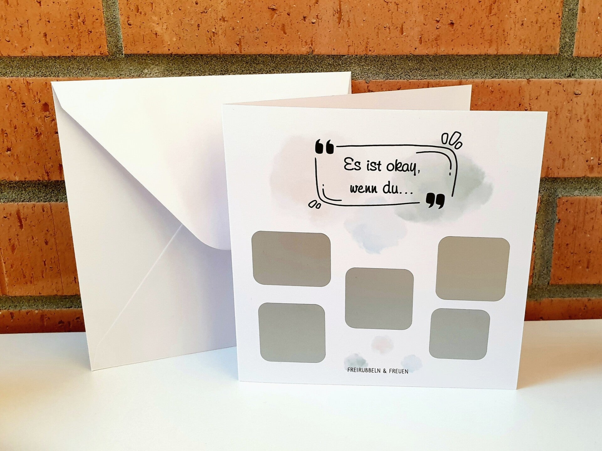 Botschafts-Rubbelklappkarte ES IST OKAY