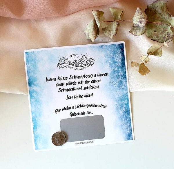 Gutschein-Rubbelkarte Weihnachten KÜSSE