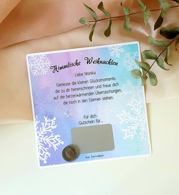 Gutschein-Rubbelkarte Weihnachten HIMMLISCHE WEIHNACHTEN