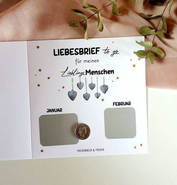 Rubbel-Liebesbrief to go für meinen Lieblingsmenschen