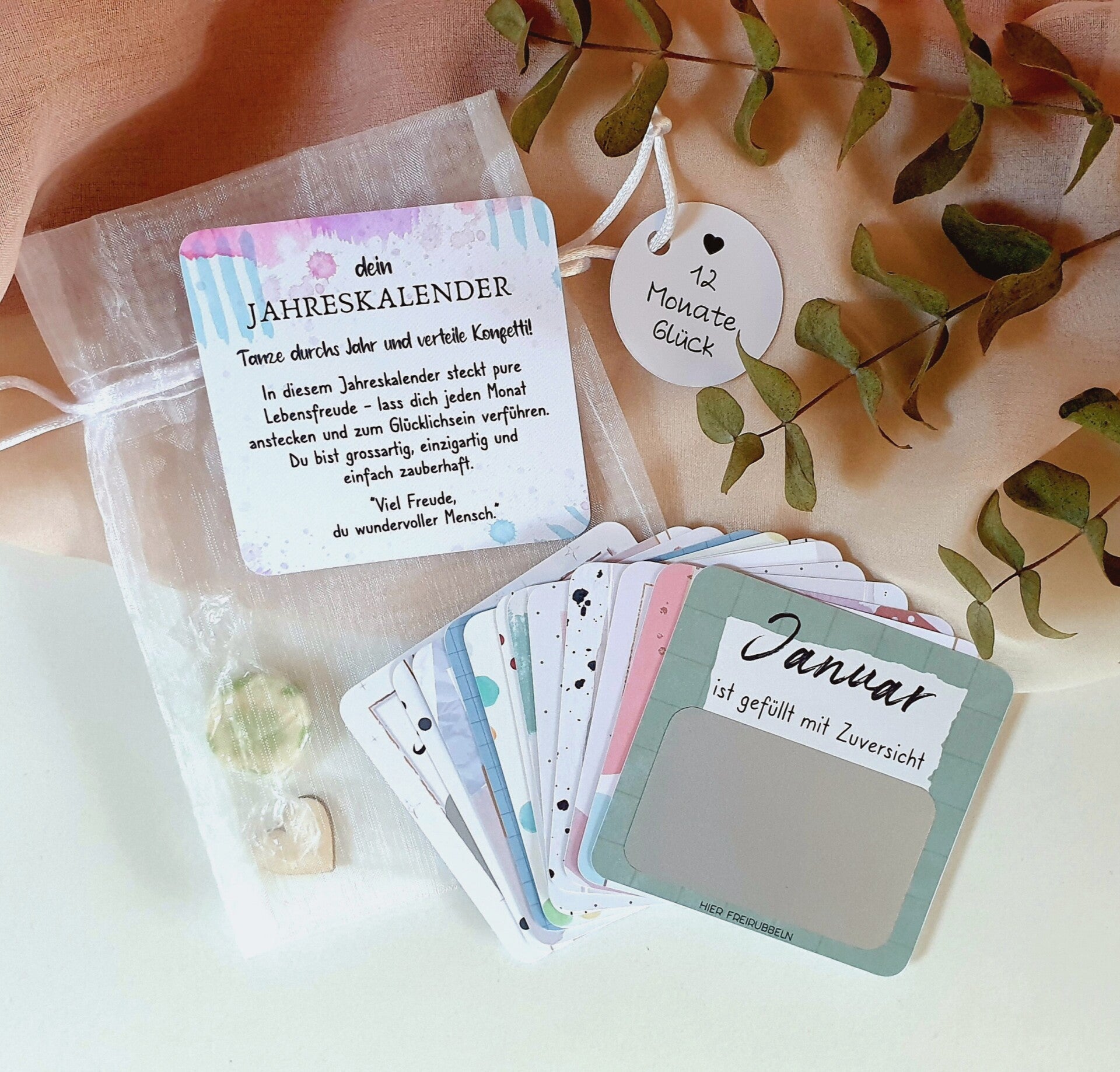 Rubbellos-Jahreskalender Tanze durchs Jahr und verteile Konfetti!