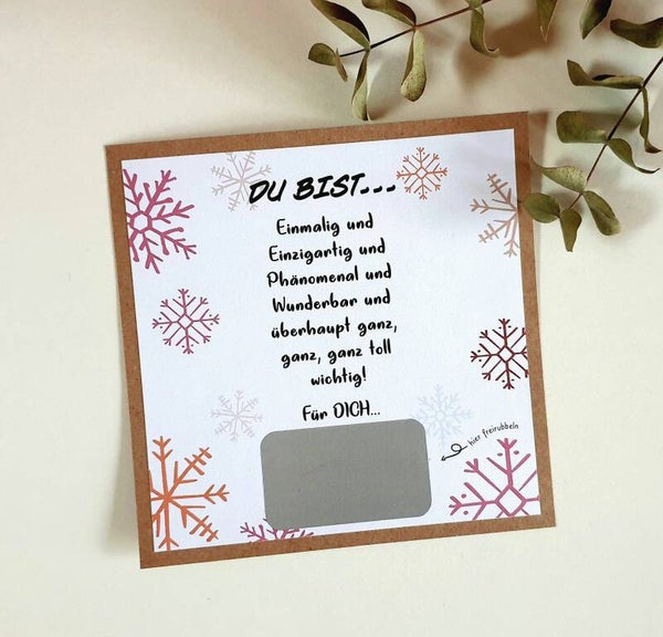 Gutschein Rubbelkarte Weihnachten DU BIST